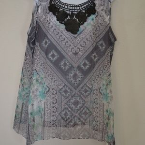 Style &Co Embroidered 2 Layer BOHO XL Summer Shirt